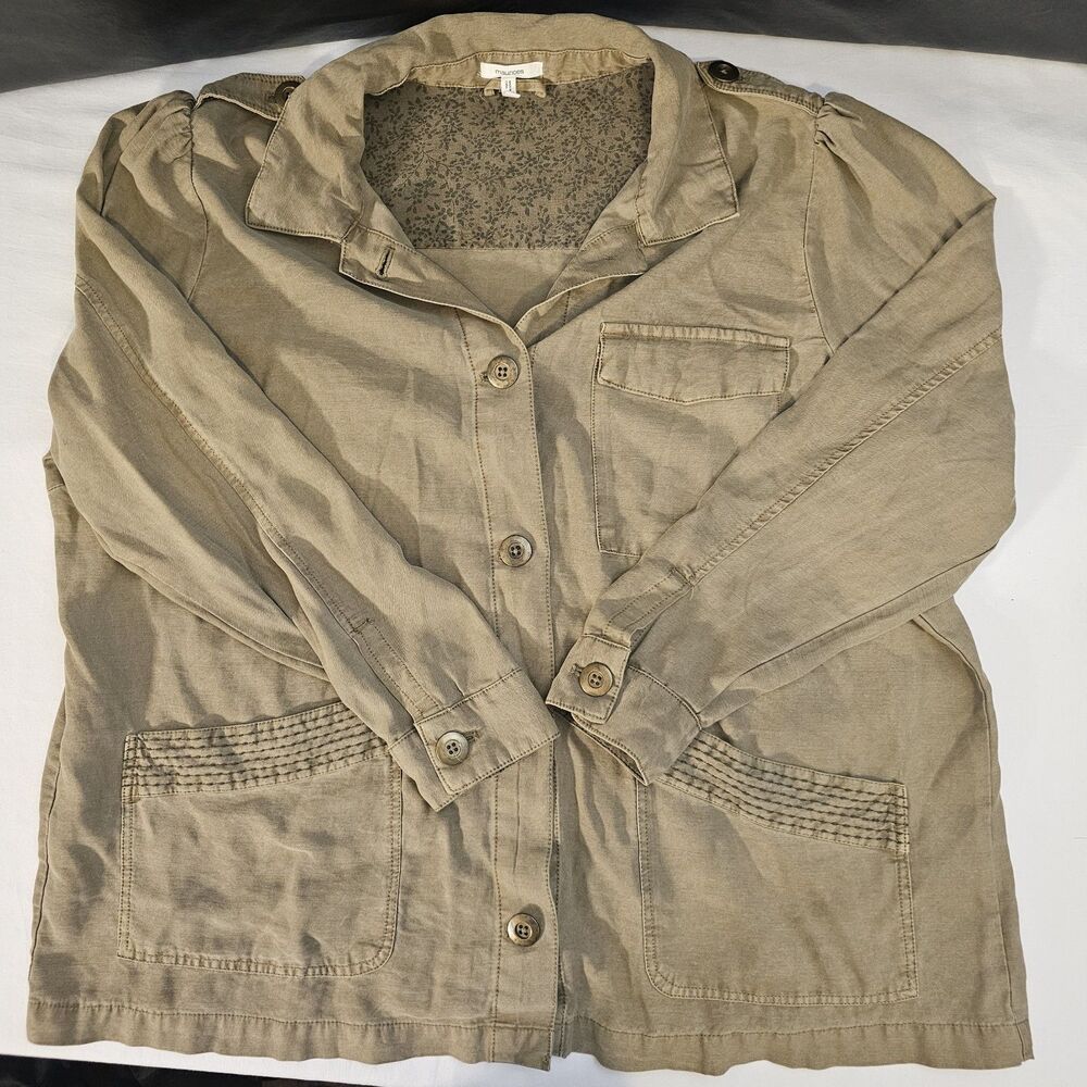 Maurices Womens 2XL Jacket Brown Button Up Long Sleeve Pockets Collared